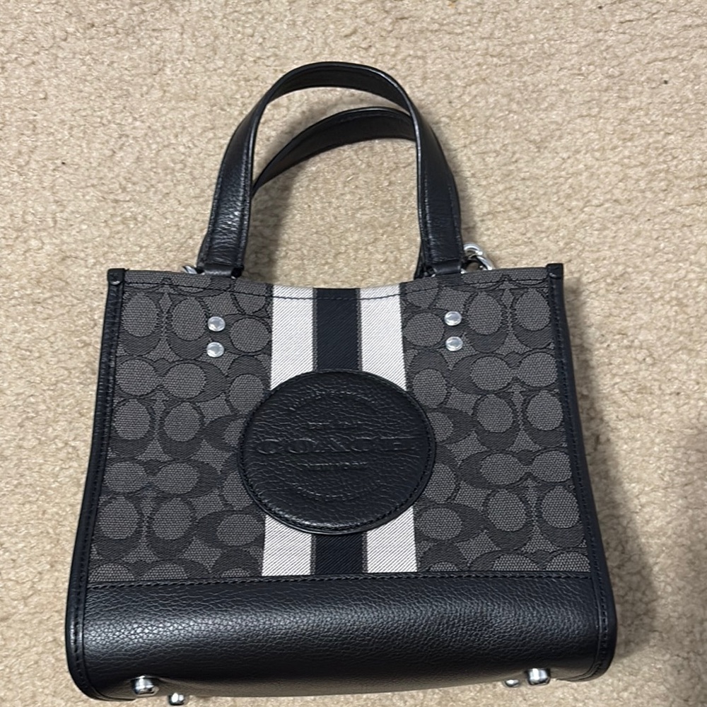 Coach Black and Gray Signature Tote